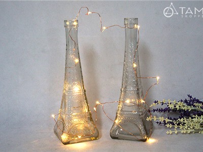 Chai thủy tinh hình Tháp Eiffel trong suốt